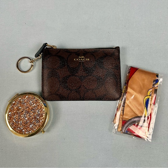 Coach Accessories - Coach Signature Brown Pouch Key Chain Bundle